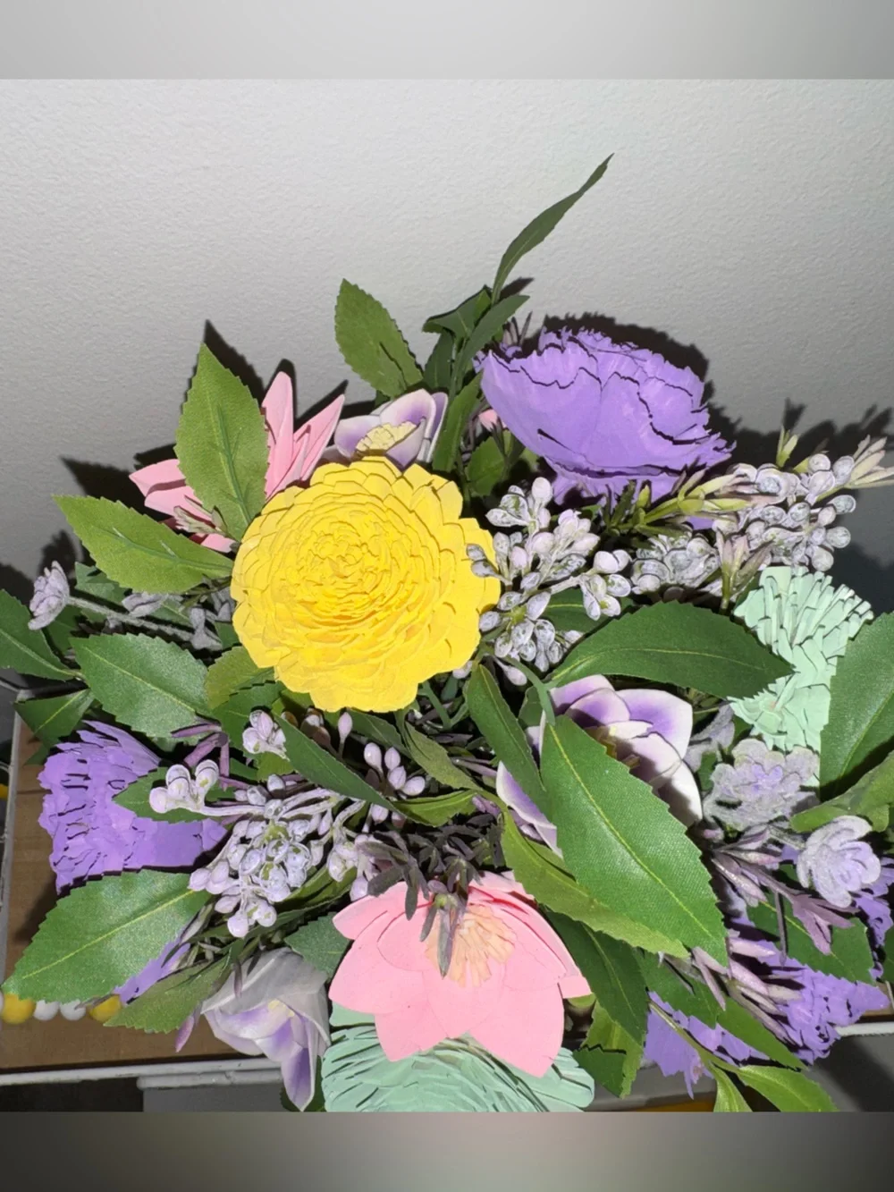 NWOT, Artificial Flower Arrangement in White Vase